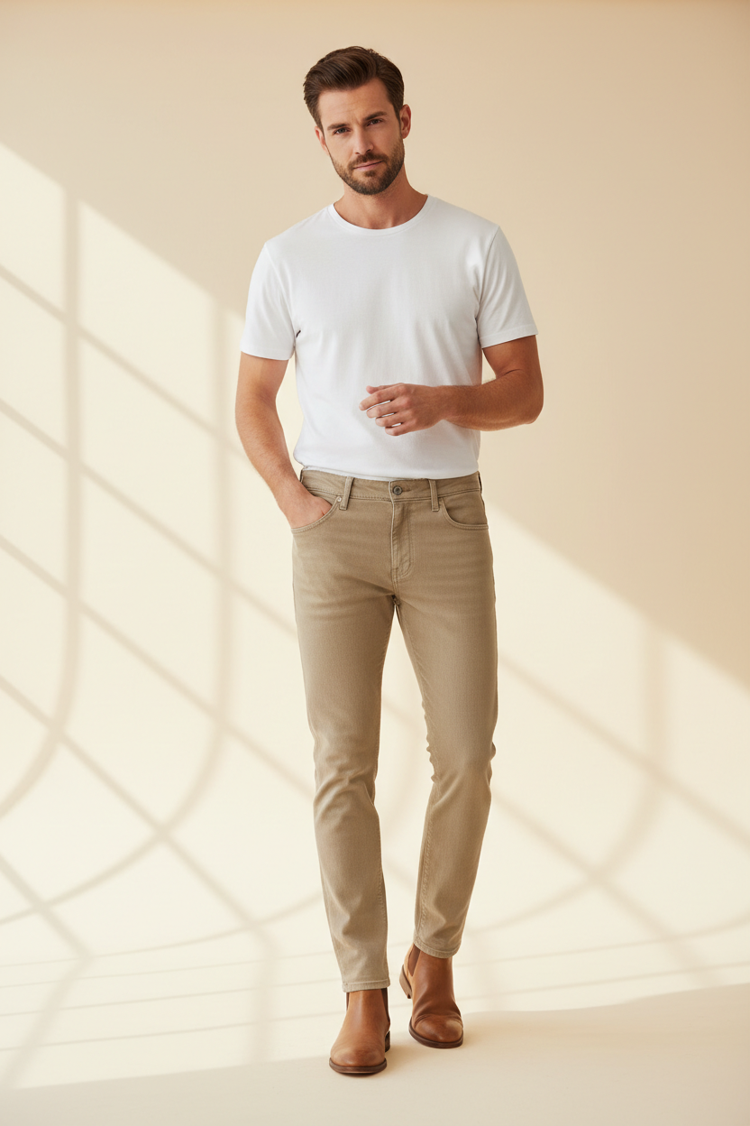 Beige Luxe Jeans