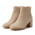 Vertex Block Heel Beige Ankle Boot product photo