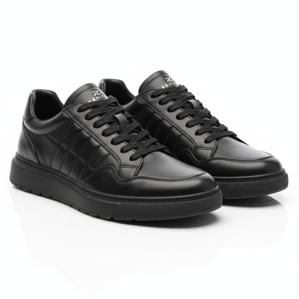 Vertex Street Black Leather Sneaker product photo