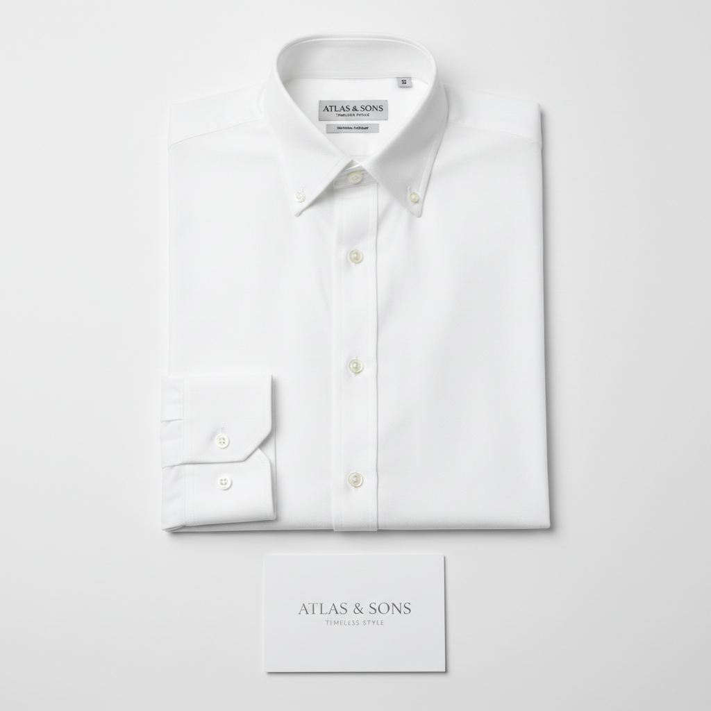 Vertex Oxford Classic White Shirt flat lay