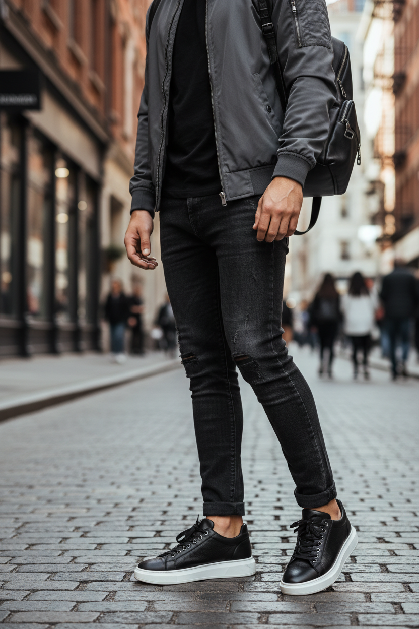Street Leather Sneaker – Black