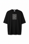 Vertex Oversized Graphic Tee – Black